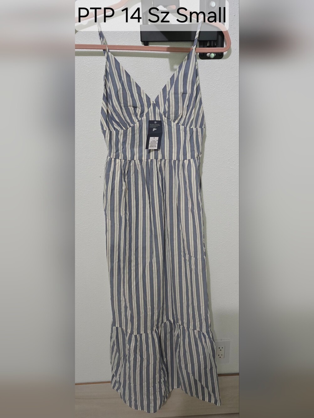 NWT Sz S Universal Thread Navy and White Vertical Stripe Maxi Dress